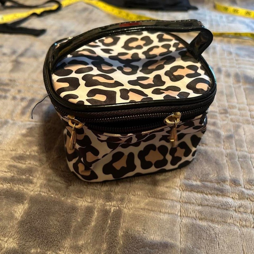 leopard print makeup bag